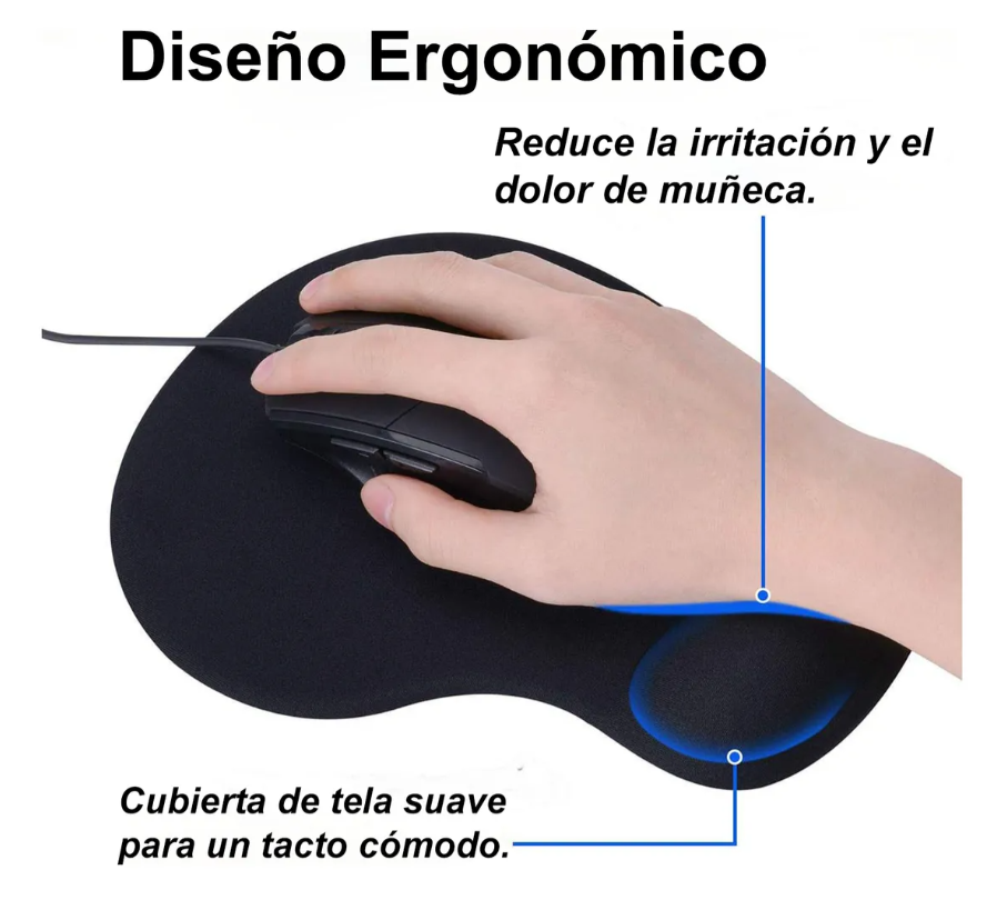 MousePad Ergonomico Con soporte para muñeca