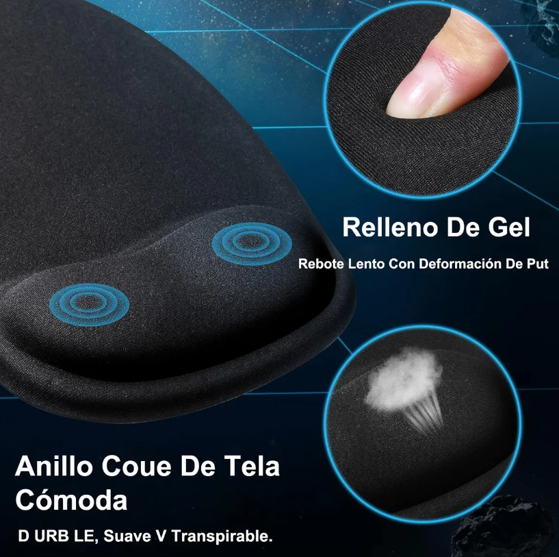MousePad Ergonomico Con soporte para muñeca