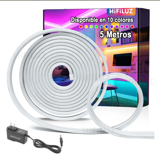 Tira LED Neón Flexible – Blanco Frío | Impermeable IP67 – Decorativa 12V
