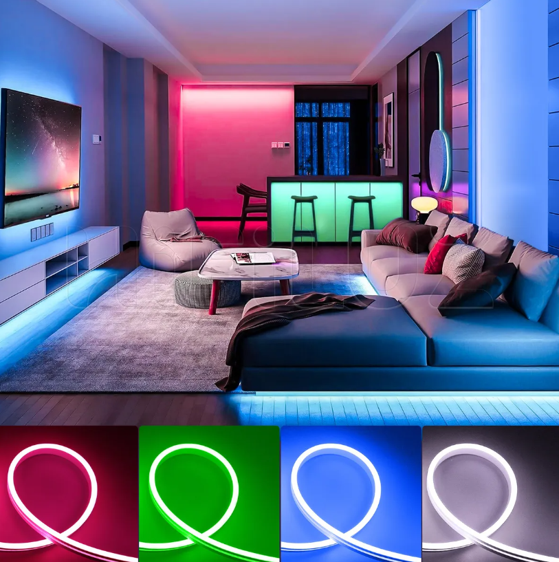 Tira LED Neón Flexible – Blanco Frío | Impermeable IP67 – Decorativa 12V