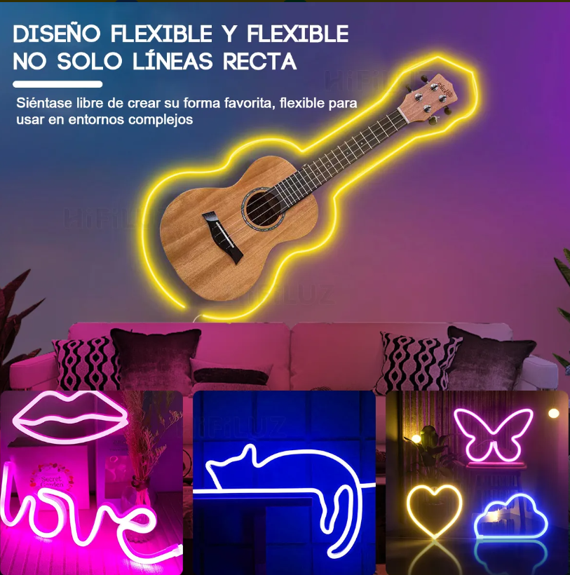 Tira LED Neón Flexible – Blanco Frío | Impermeable IP67 – Decorativa 12V